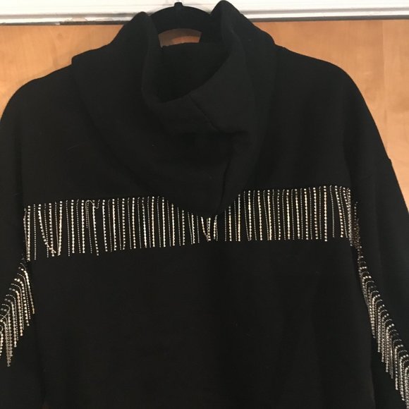 AQUA Embellished Crystal Fringed Hoodie - Picture 7 of 7